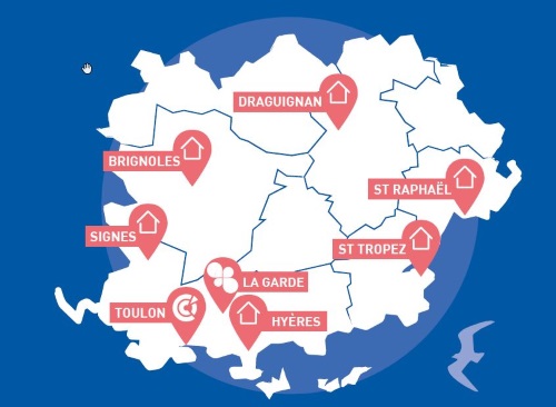 Carte centres formation CCI du Var